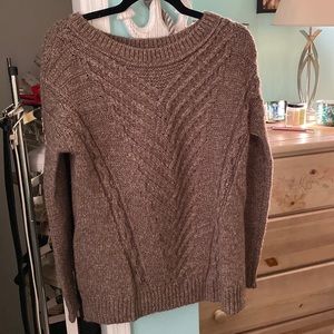 American Eagle Brown Cable Sweater